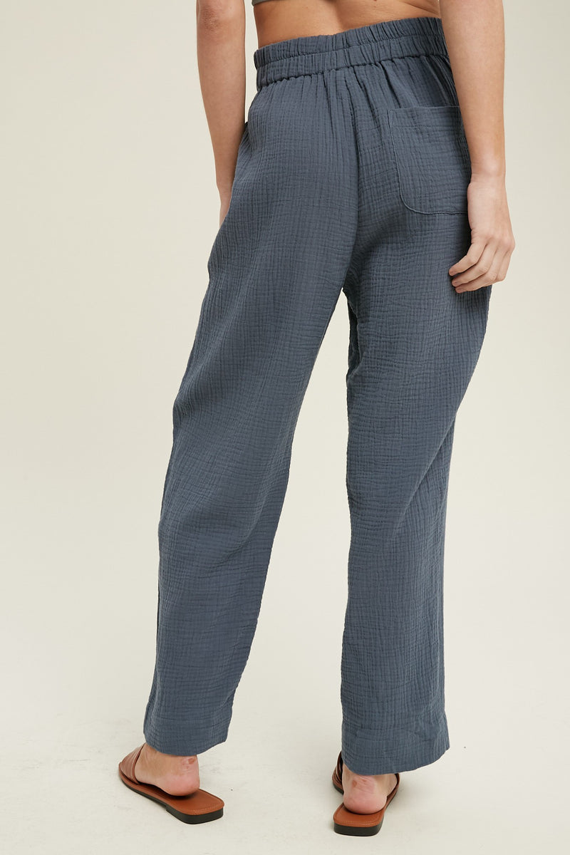 Comfort Gauzy Wide-Leg Pants – ROBBIE + CO.