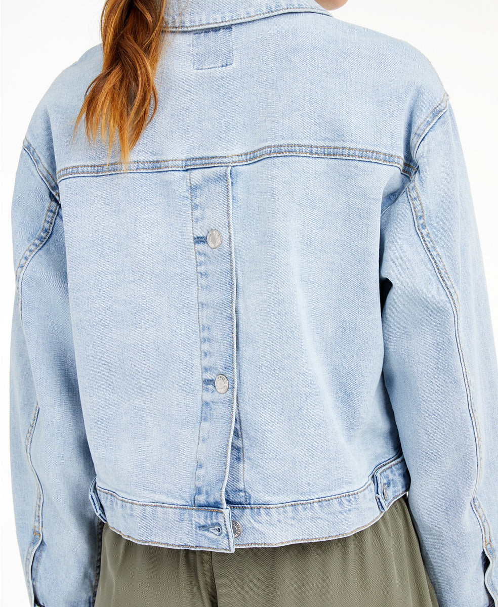 【BAON】Hinrib cropped denim jacket Amazon.com: Sexyshine Women's Casual Puff Sleeve Cropped