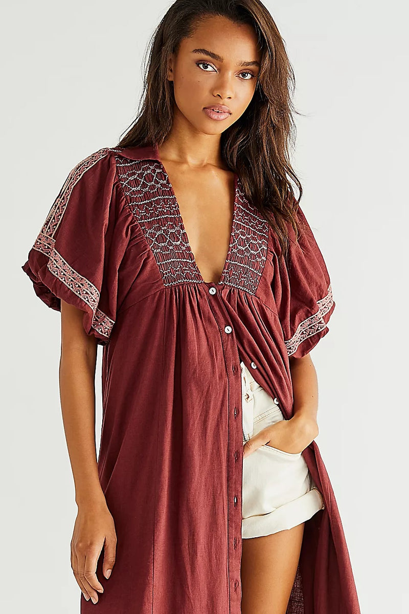 free people rillo shirt dress Saks OFF 5TH Free People Silky Rillo Print Mini Shirtdress 148.00