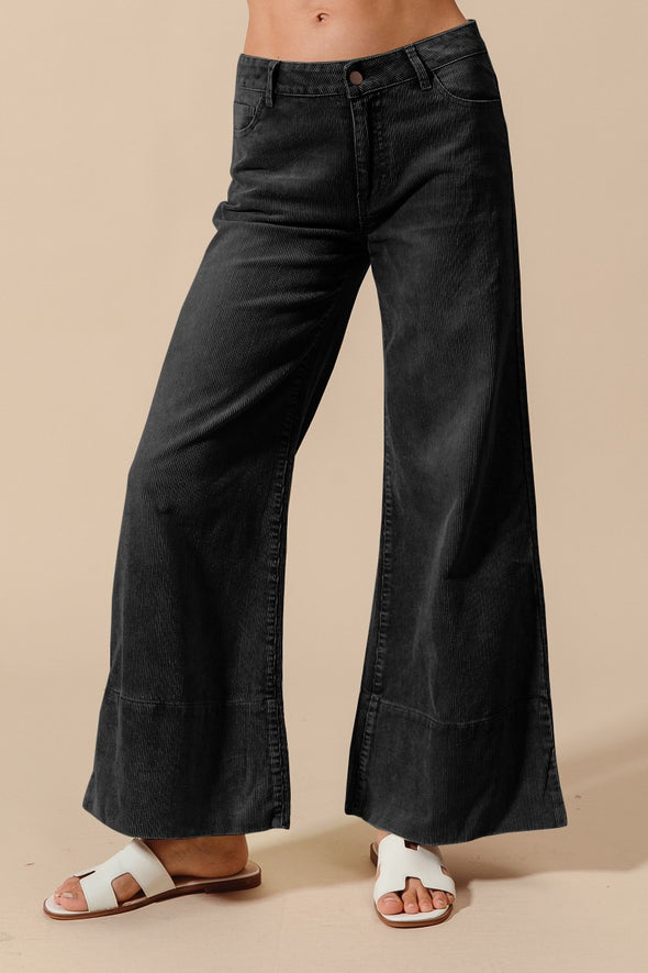 Washed Corduroy Flared Wide Leg pants