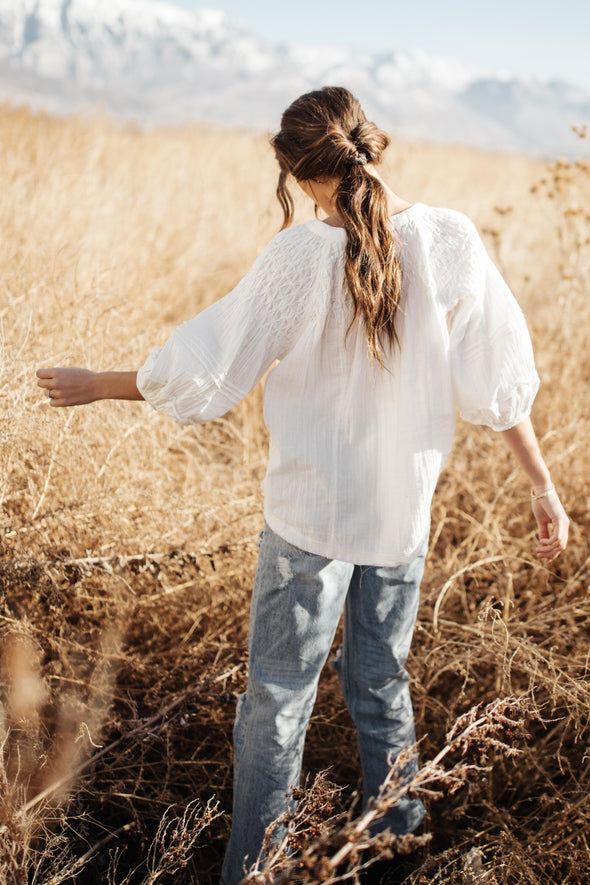 Free People Secret Falls Smocked Blouse