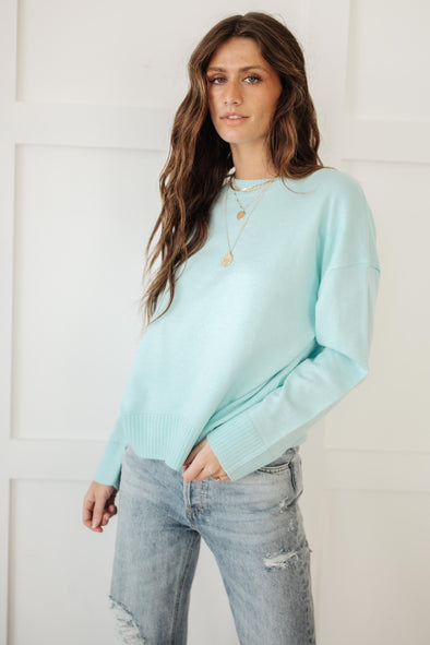 Lonely Like Me Sweater in Aqua