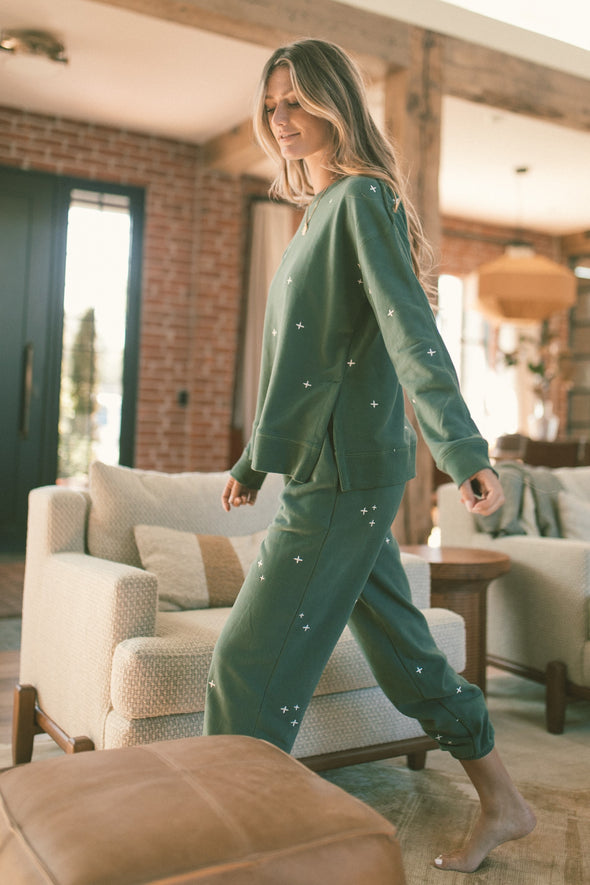 Needle and Pine Joggers in Vintage Teal