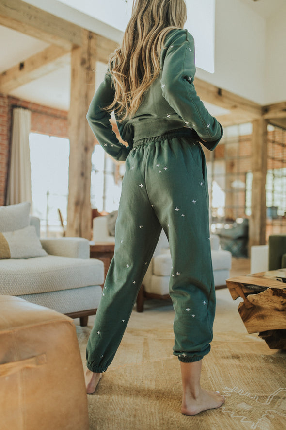 Needle and Pine Joggers in Vintage Teal