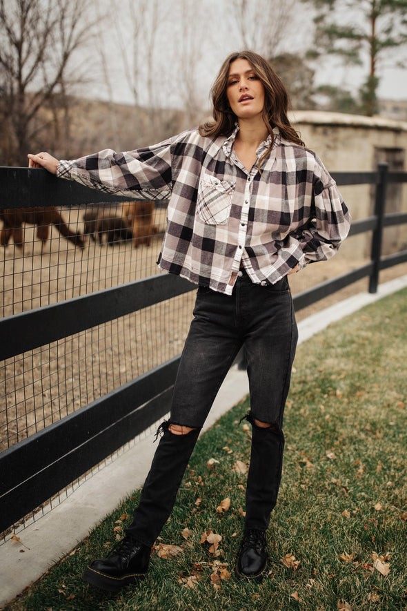 Free People Emily Plaid Top