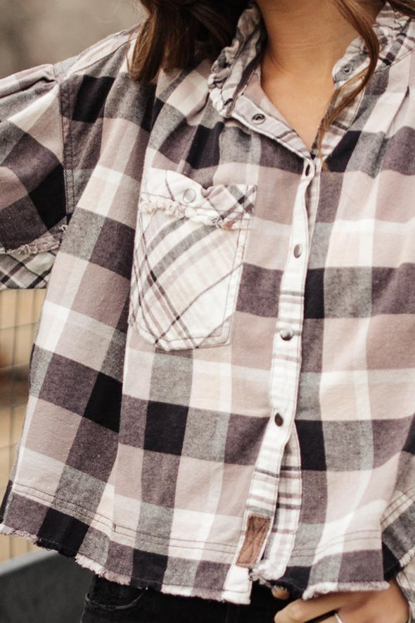 Free People Emily Plaid Top