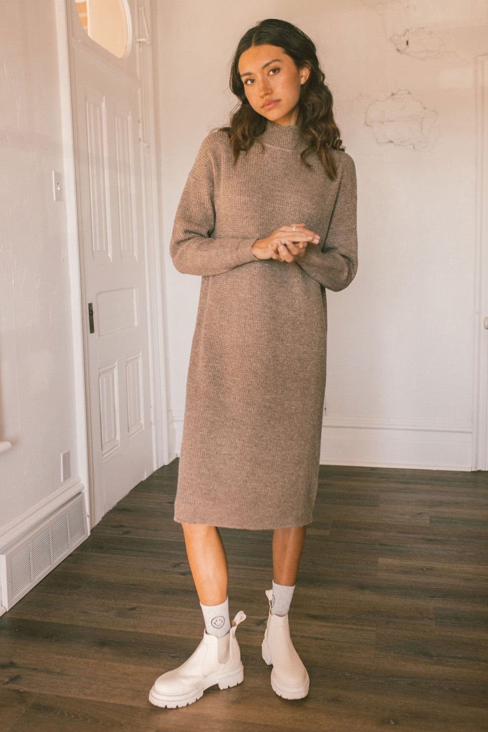 mid length knit dress Baltic Born Womens Lark Sweater Dress | Green