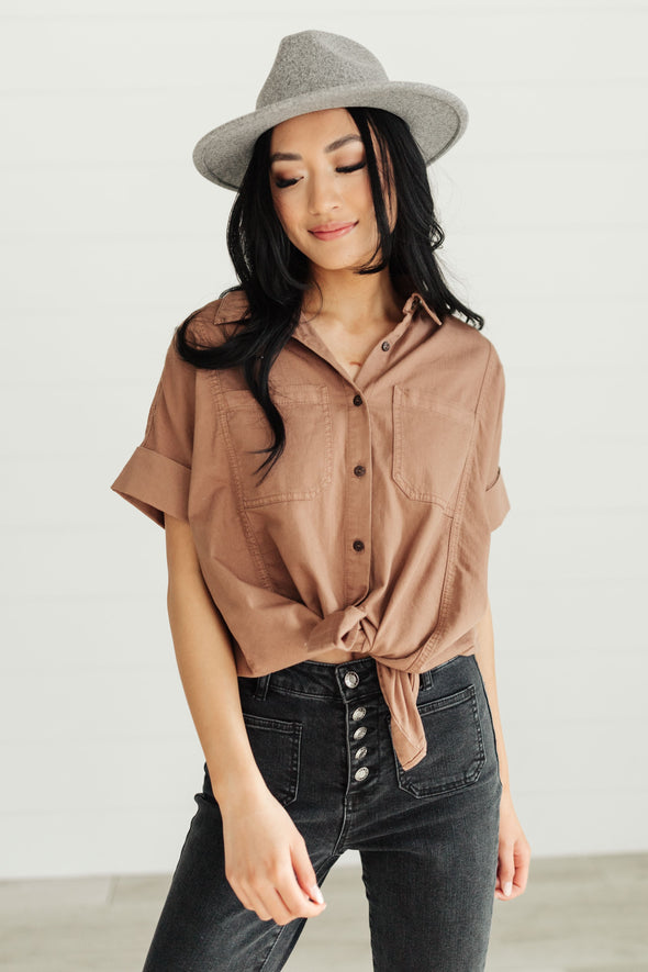 OAT Oversized Boxy Shirt in Toffee